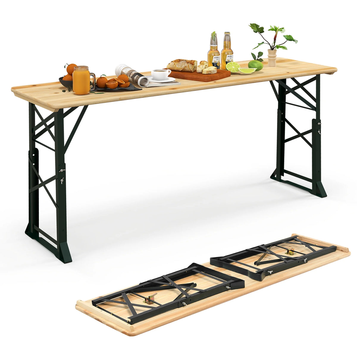 5.5 Ft Folding Wood Picnic Table J763