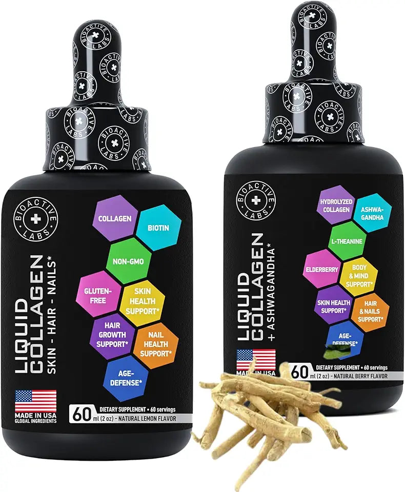 Liquid Collagen with Biotin and Ashwagandha Bundle O70435