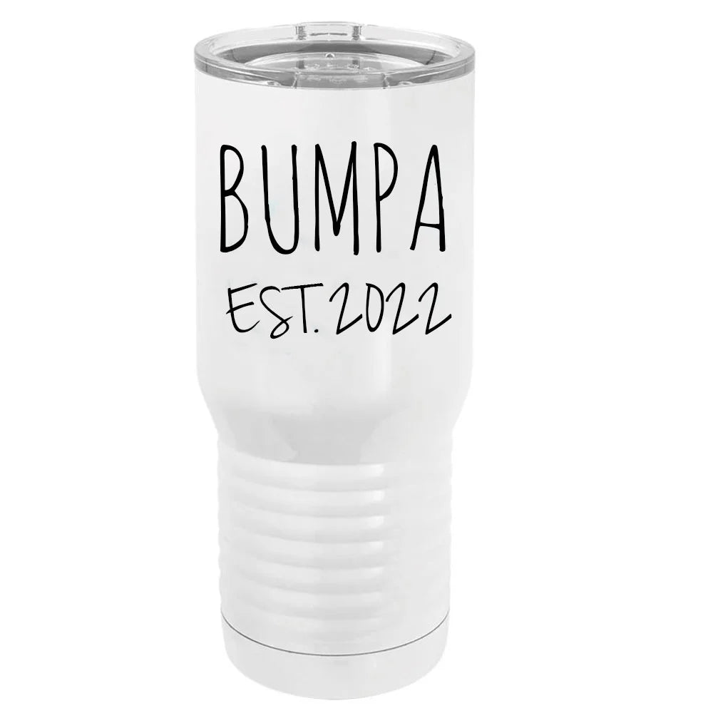 White 20 Oz Stainless Steel Insulated Travel Mug with Lid R4986