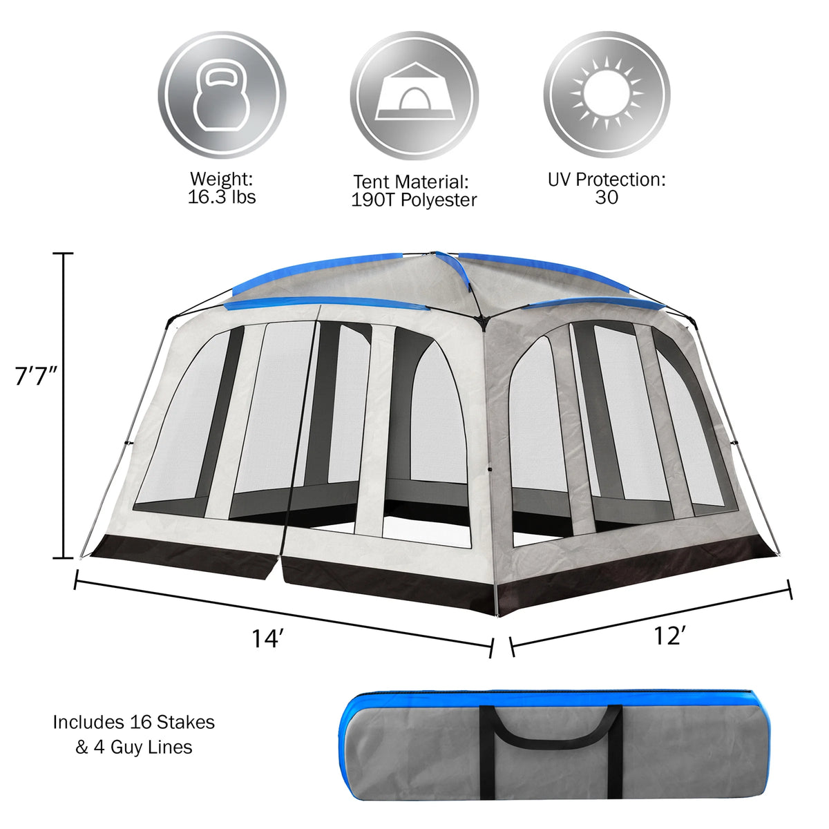 Screened-In Pop-Up Canopy Tent with Mosquito and UV Protection O86680