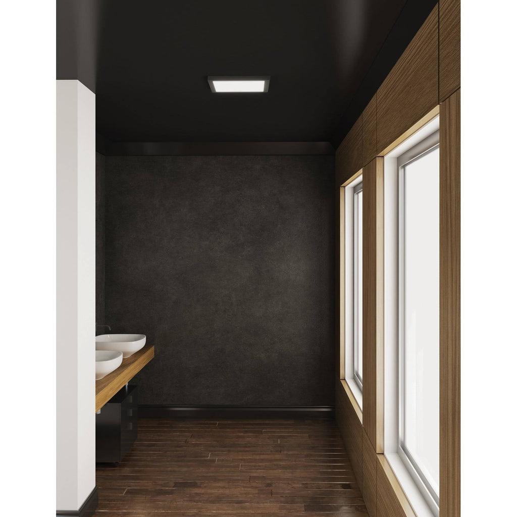 Satin Nickel LED Square Flush Mount R7027