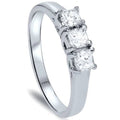 Three Stone Diamond Ring 14K White Gold K589621