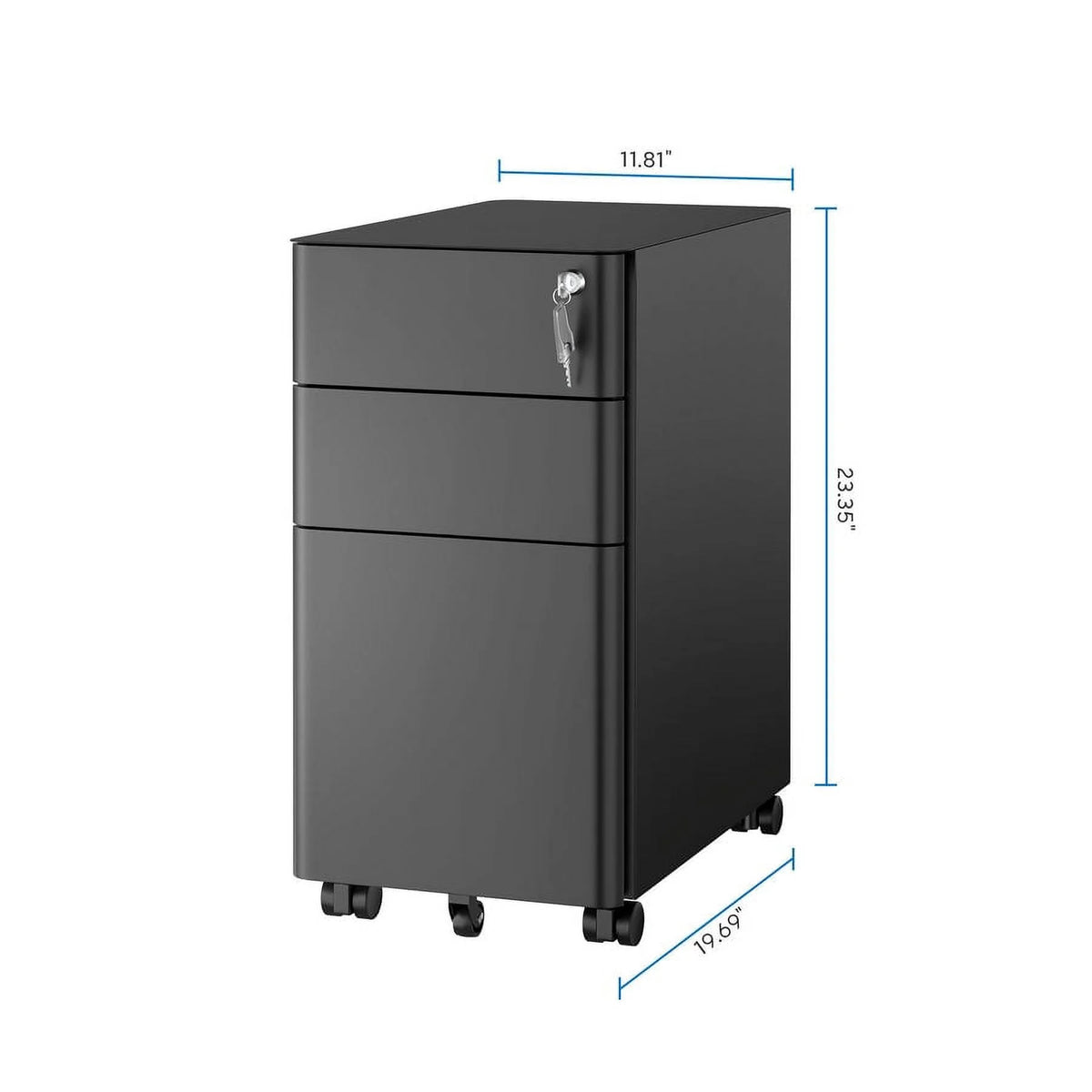 Rolling File Cabinet with 3 Drawers I5524