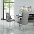 Light Grey Linen Armless Dining Chair Set of 2 D28993