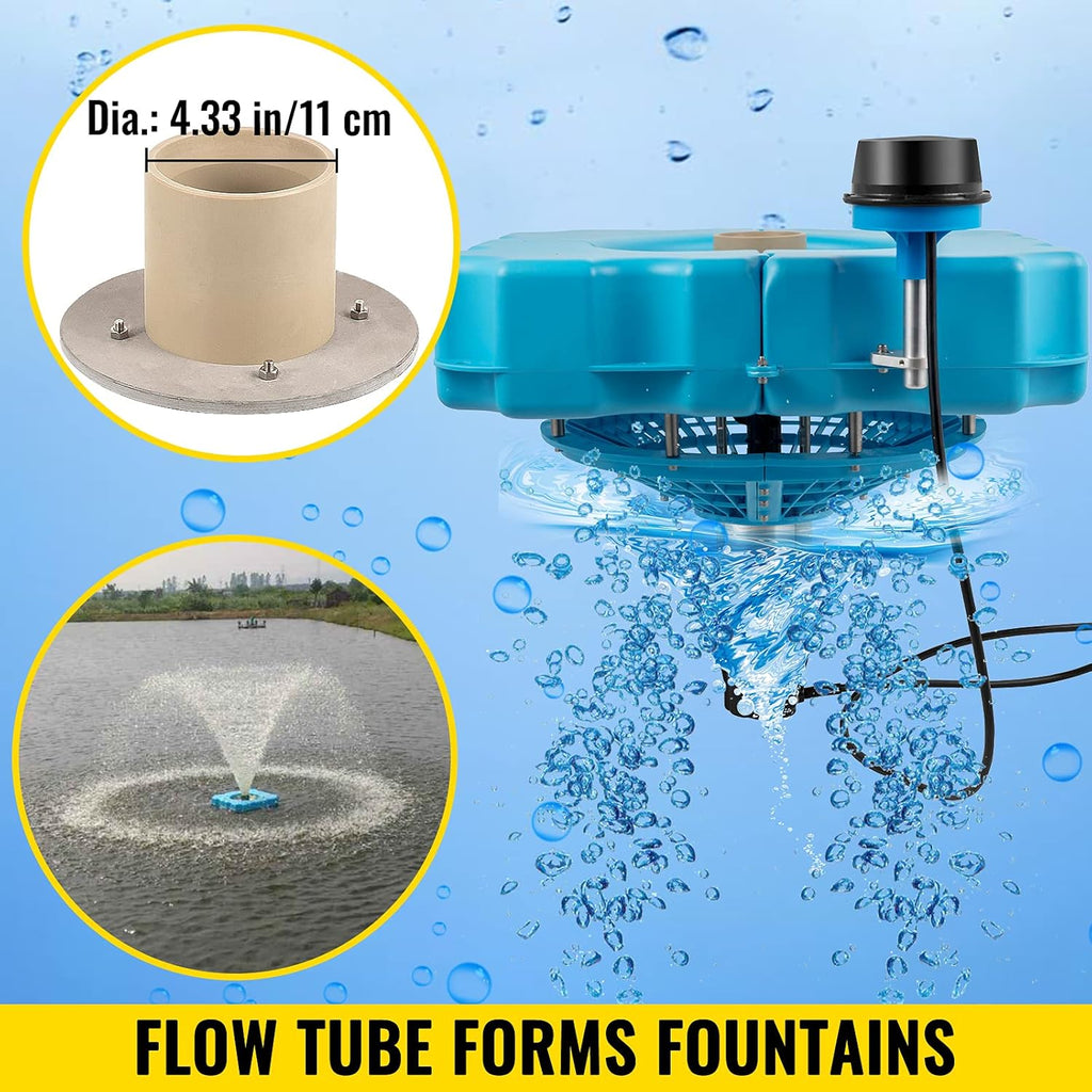 Lake Fountain with 110V 1/2 HP Motor Aerating Pond Fountain with 50ft Cord J195908