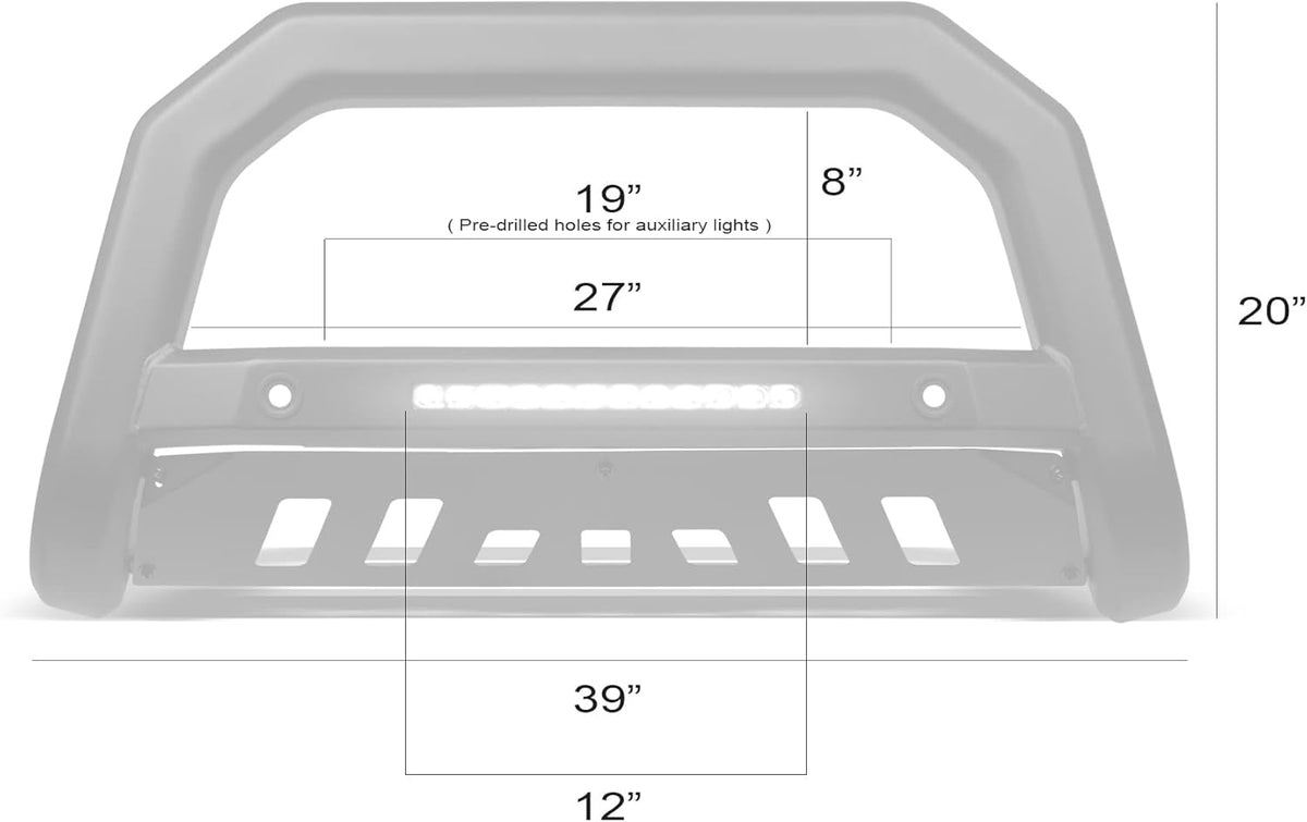 Matte Black LED Bull Bar for Ford Ranger V74384