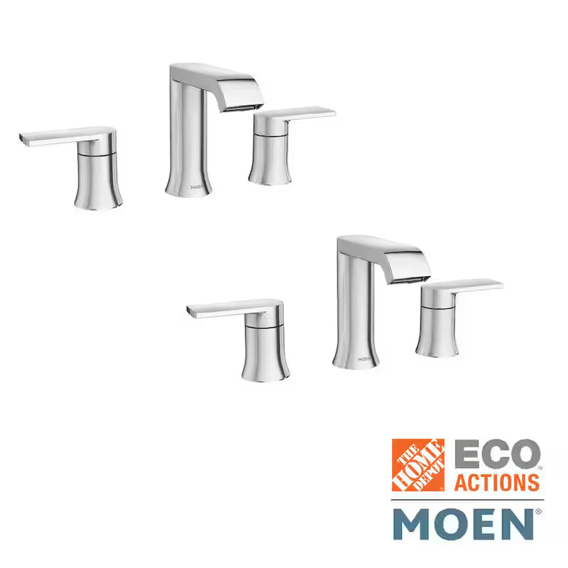 8 in. Widespread Double Handle Bathroom Faucet in Chrome 2-Pack K42189