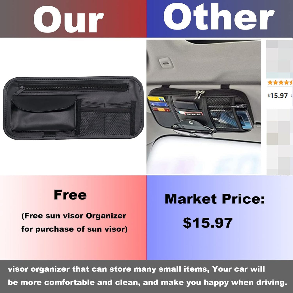 Grey Sun Visor Pack of 2 V3504