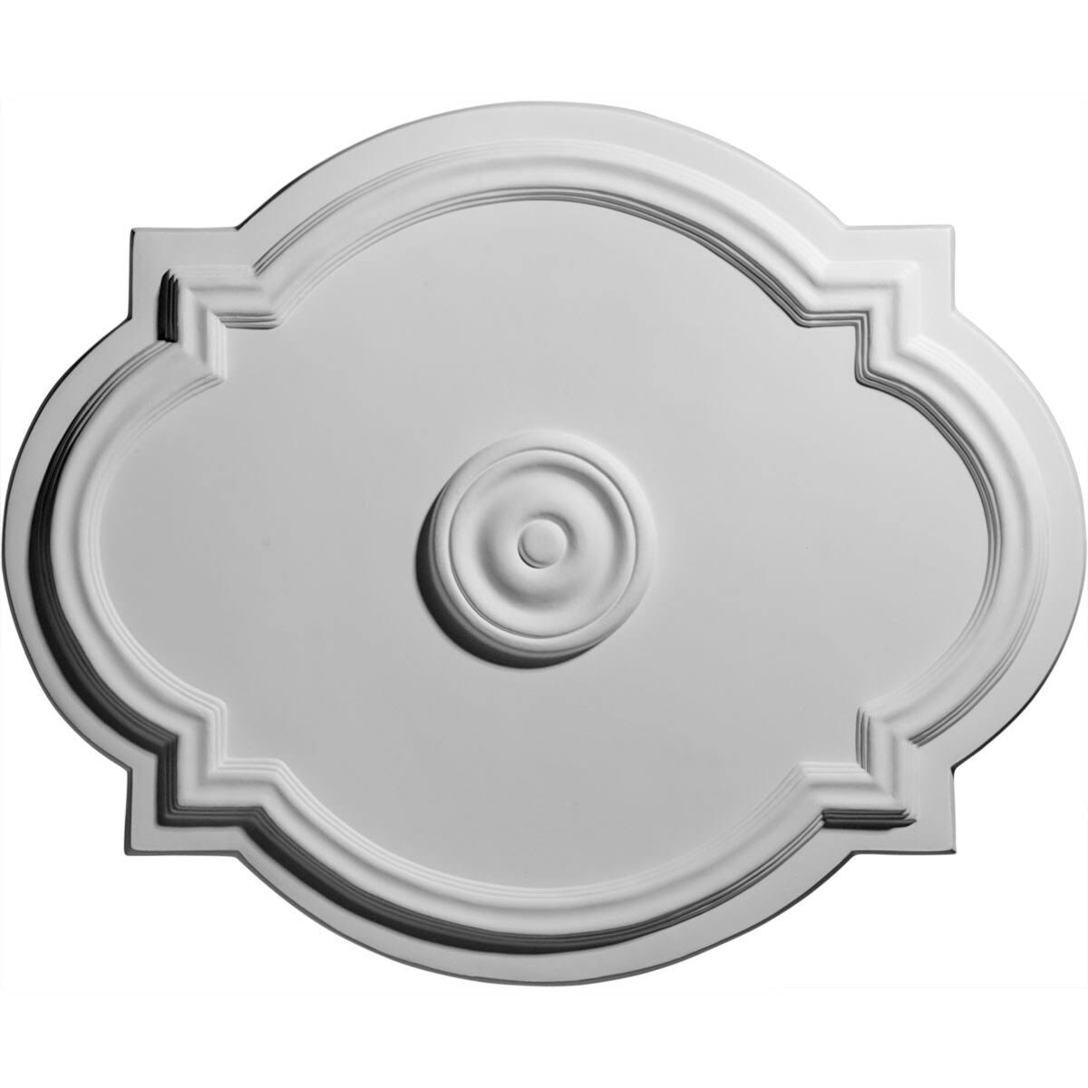 21 1/4x22W x 17 3/8x22H x 1x22P Hand-Painted Frost Ceiling Medallion V866