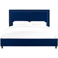 Navy Velvet Queen Bed K71482