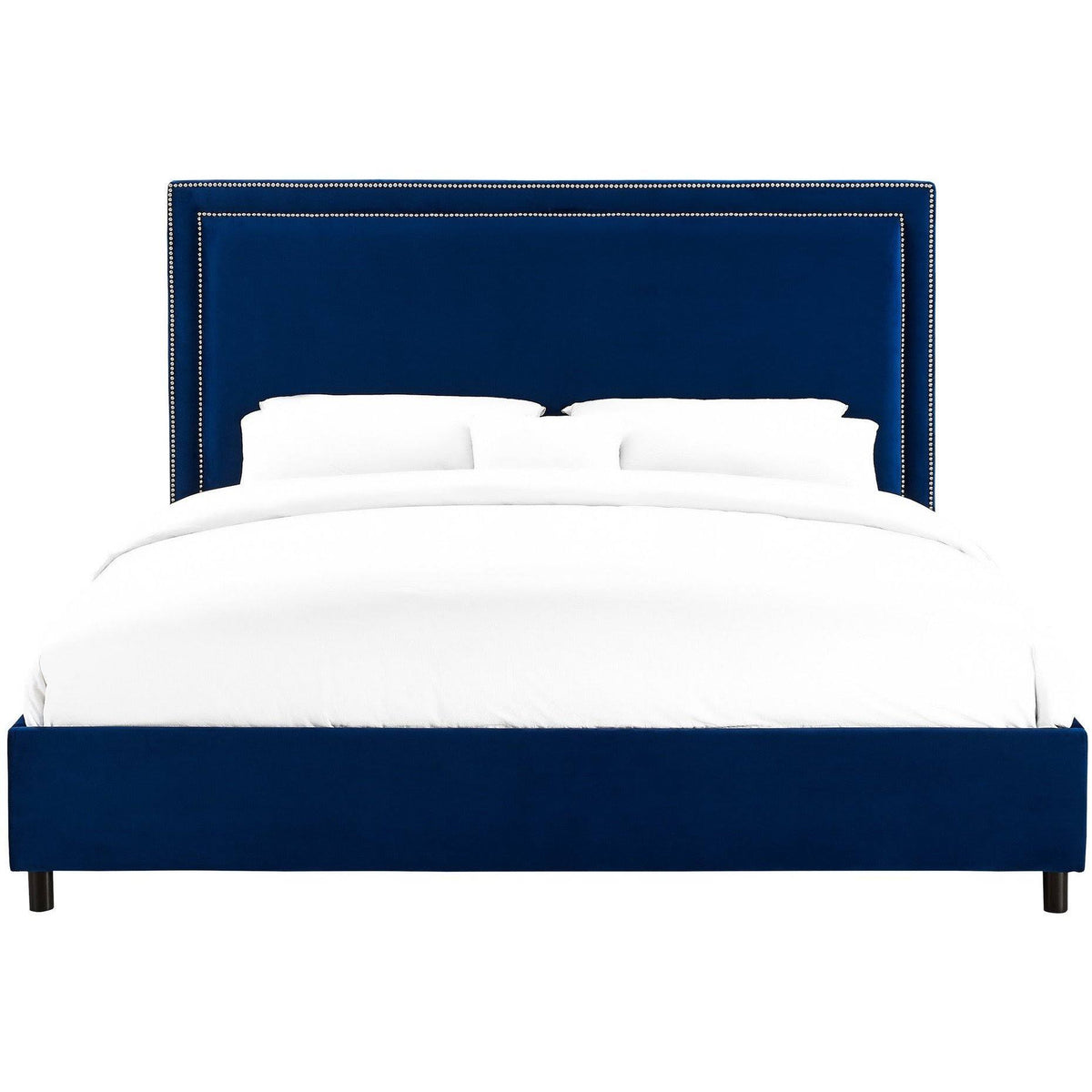 Navy Velvet Queen Bed K71482