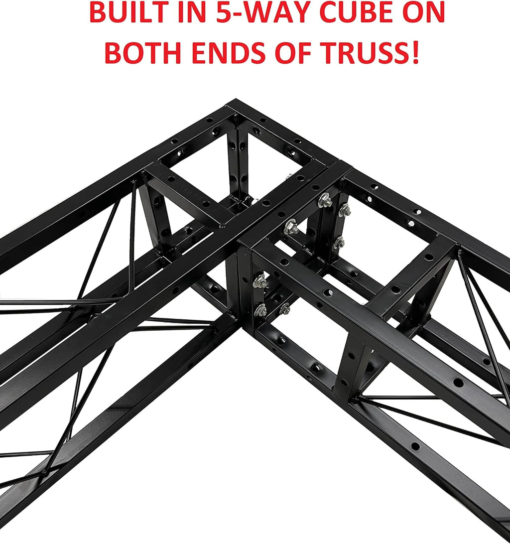 Black Square Metal Arch Truss 8 Ft. Width 7 ft. Height Portable DJ Lighting System I124