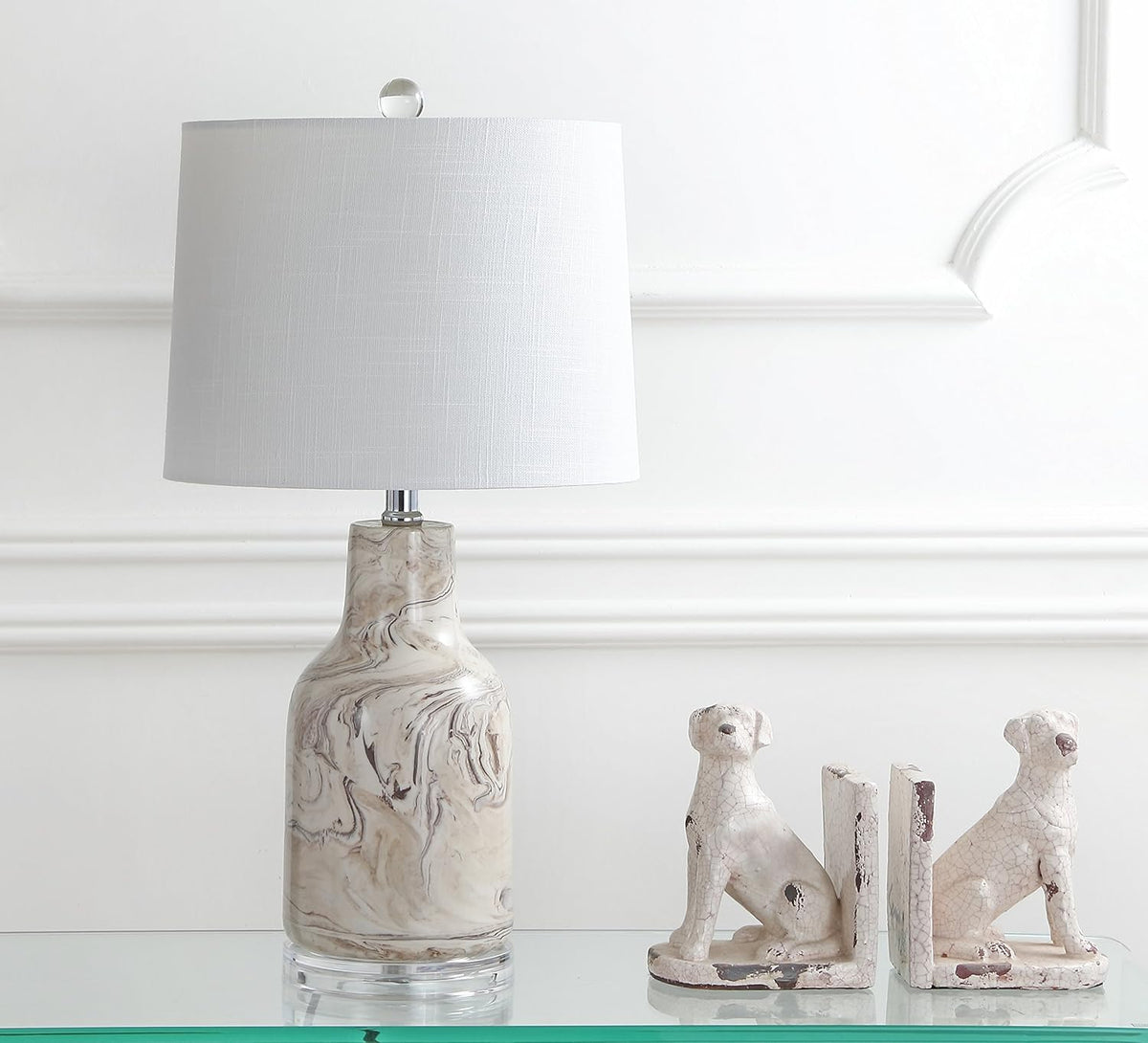 Gray/White Ceramic LED Table Lamp Y36552