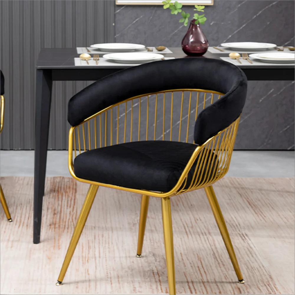 Set of 2 Black Velvet Dining Chairs G460869