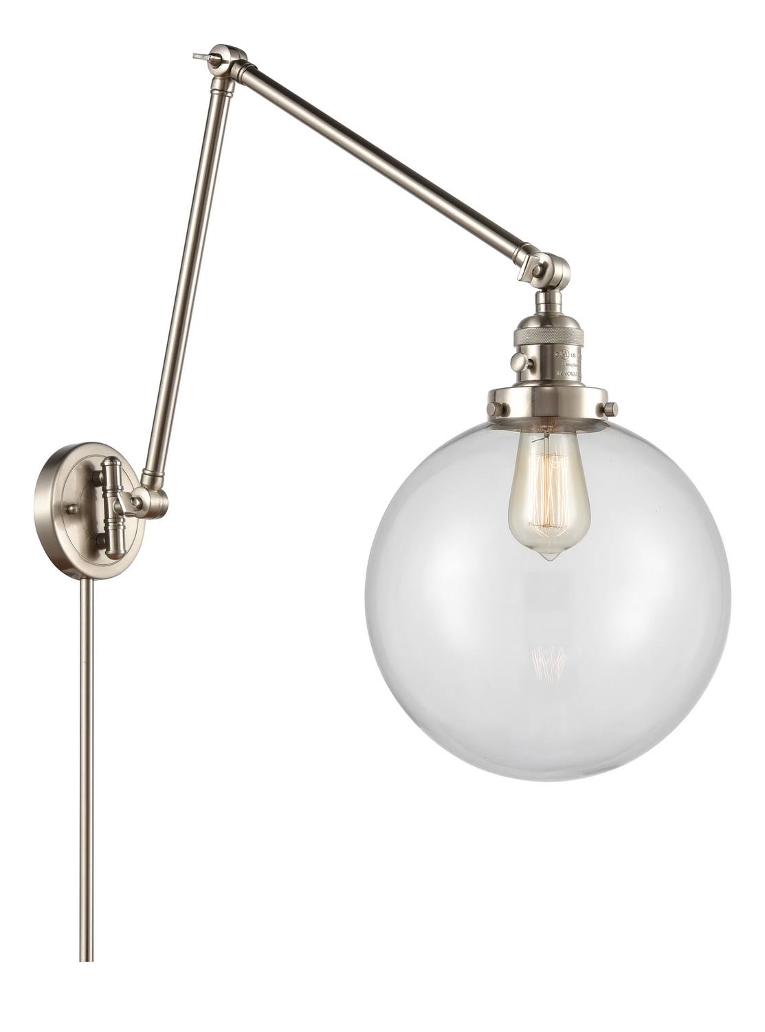 Brushed Satin Nickel Swing Arm Lamp B244