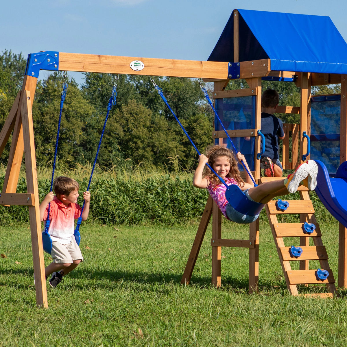 Wooden Cedar Swing Set X7370
