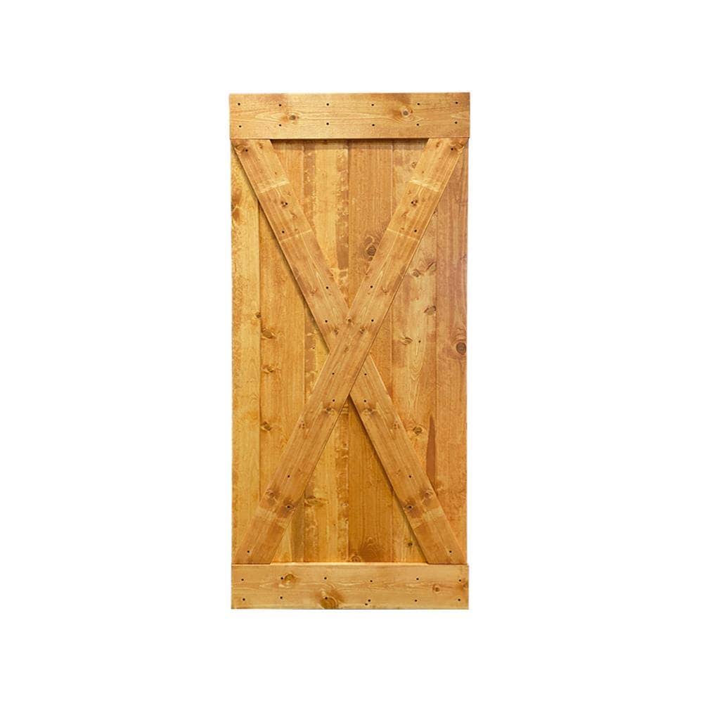 36 in. x 84 in. Solid Knotty Pine Wood Interior Sliding Barn Door Slab H7141