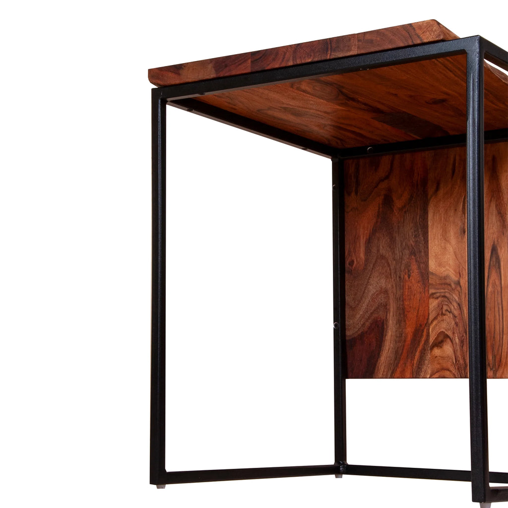 21 Inch Solid Acacia Wood Live Edge Side Table B5633