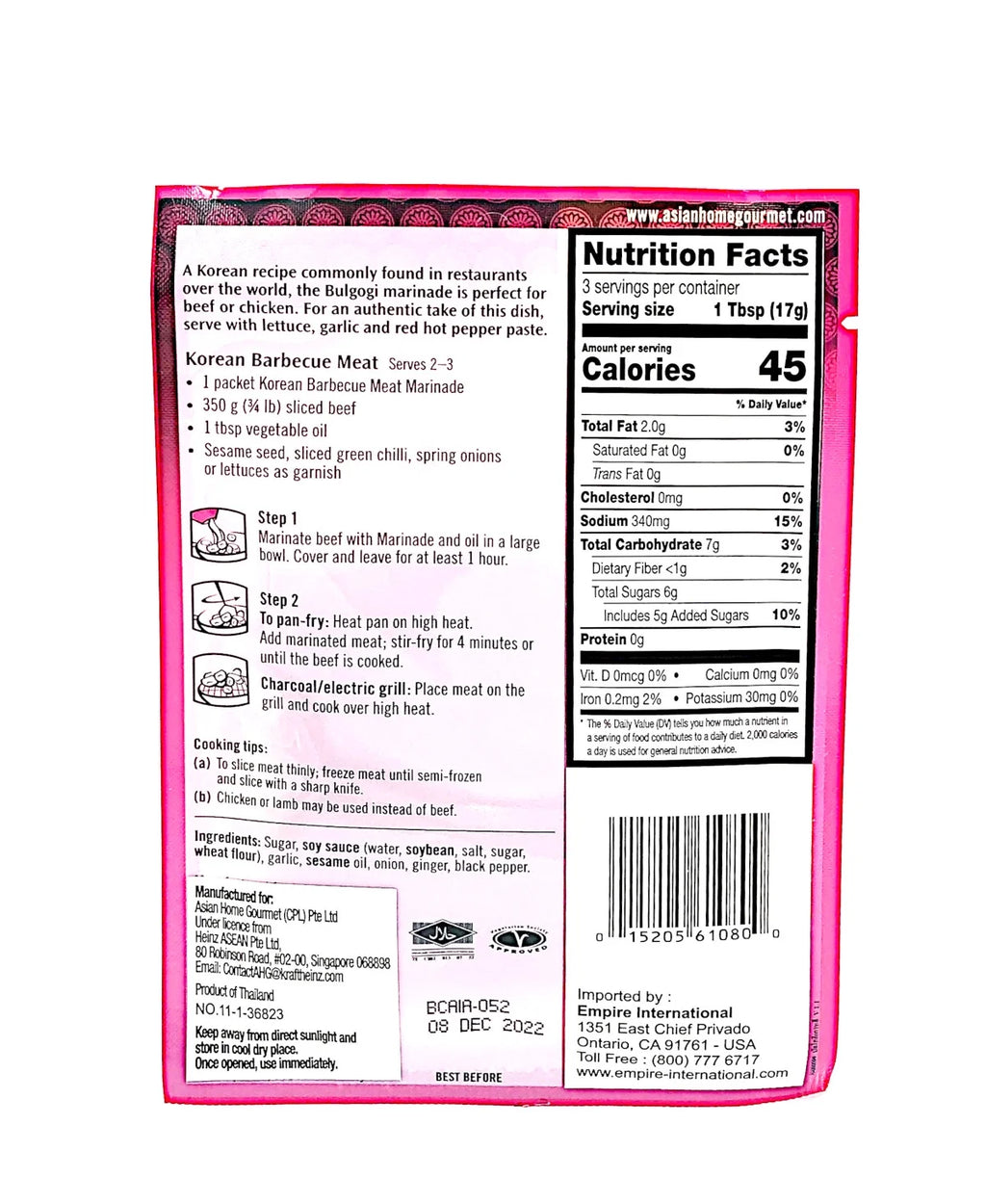 Korean Bulgogi Marinade Pack of 12 L380