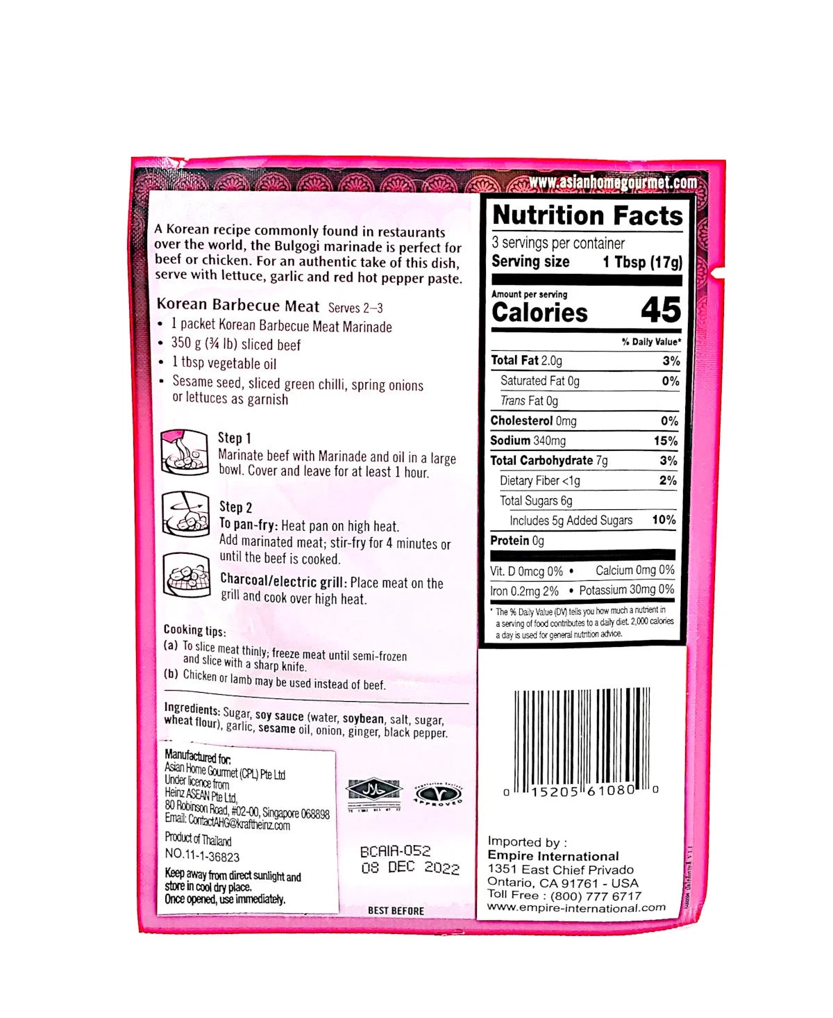 Korean Bulgogi Marinade Pack of 12 L380