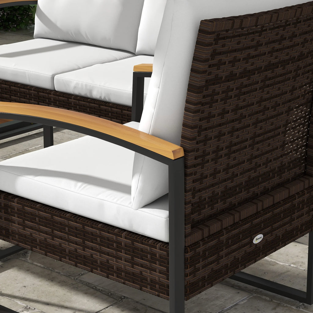4 PCs White Patio Furniture Set U6637