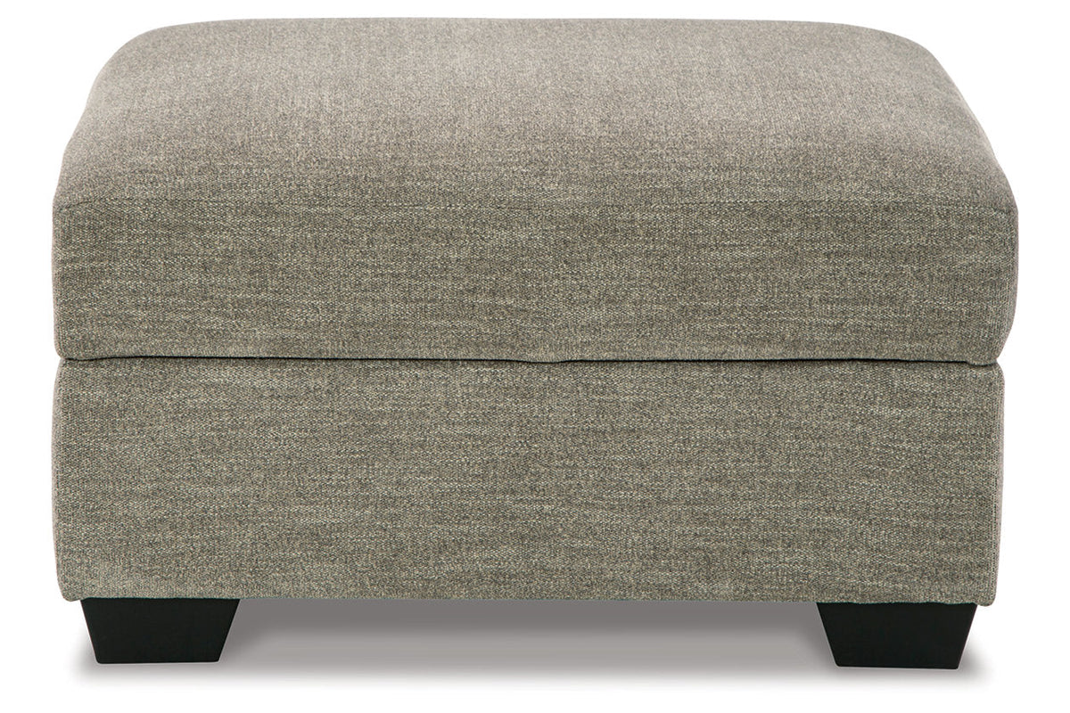 Fabric Ottoman with Storage in Gray & Black G447