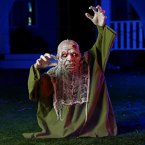 Animated Zombie Groundbreaker Outdoor Decor with Light Up Eyes K96005