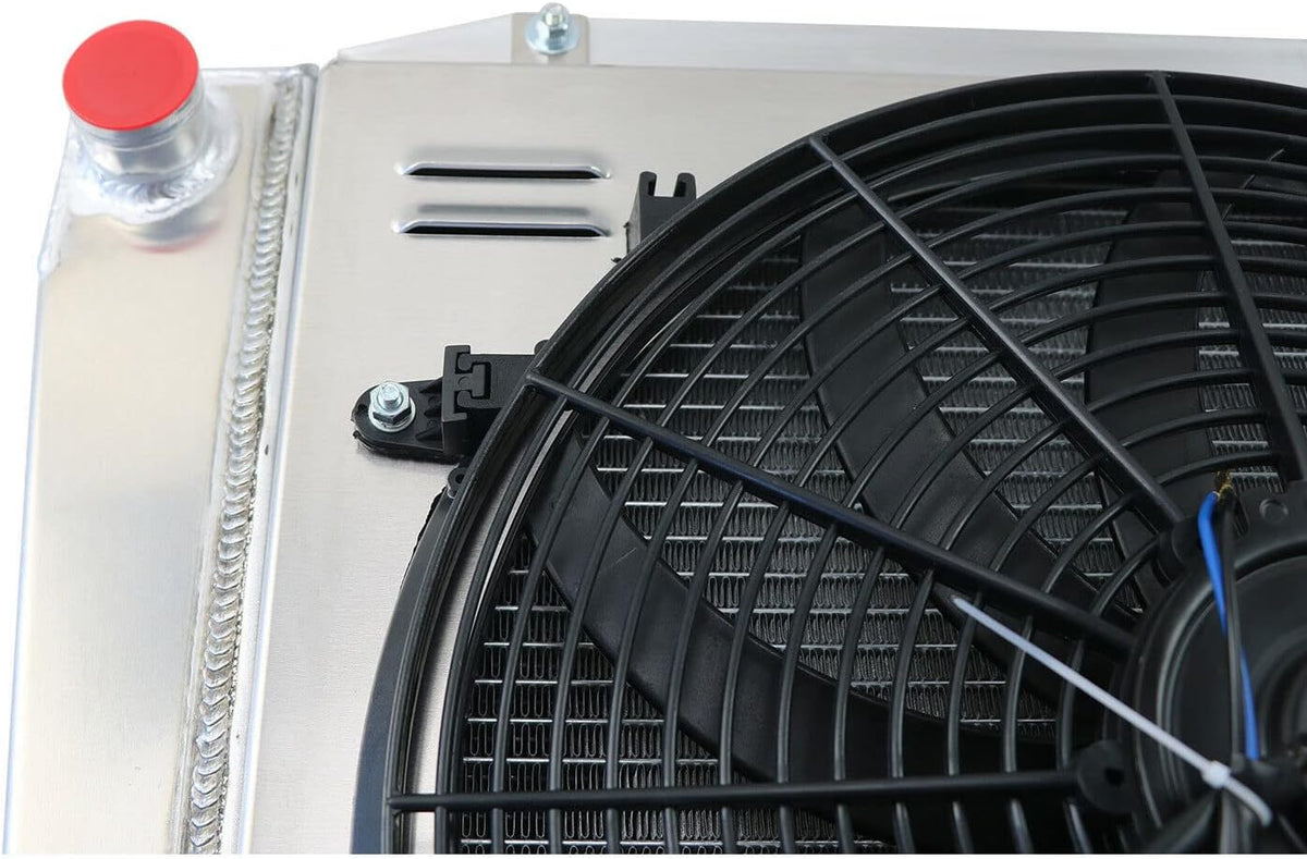 4 Row Aluminum Radiator with Shroud Fan and Relay R32784