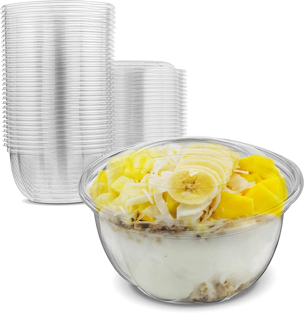 16 oz Clear Disposable PET Plastic Salad Container Pack of 30 O154