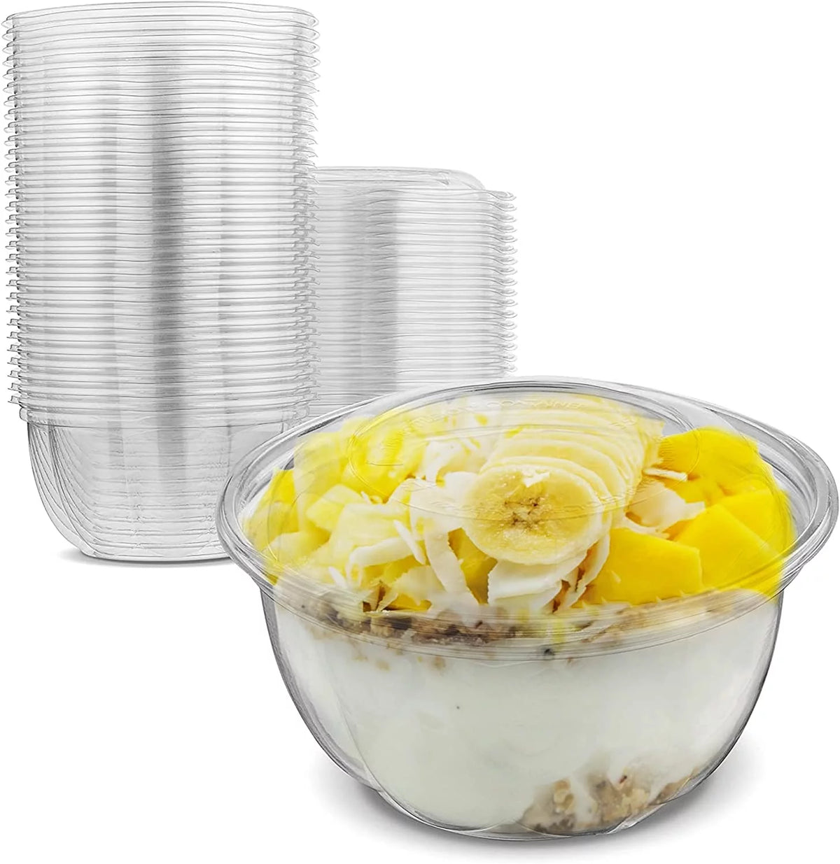 16 oz Clear Disposable PET Plastic Salad Container Pack of 30 O154