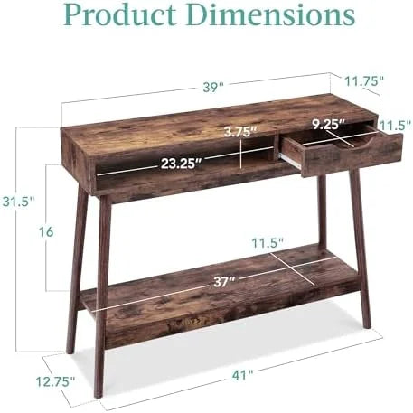 Mid-Century Modern Console Table with Drawer F1206