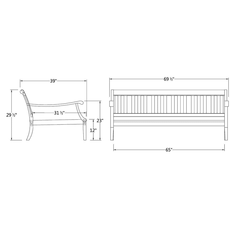 Wood Outdoor Sofa Daybed with Cushion H1714