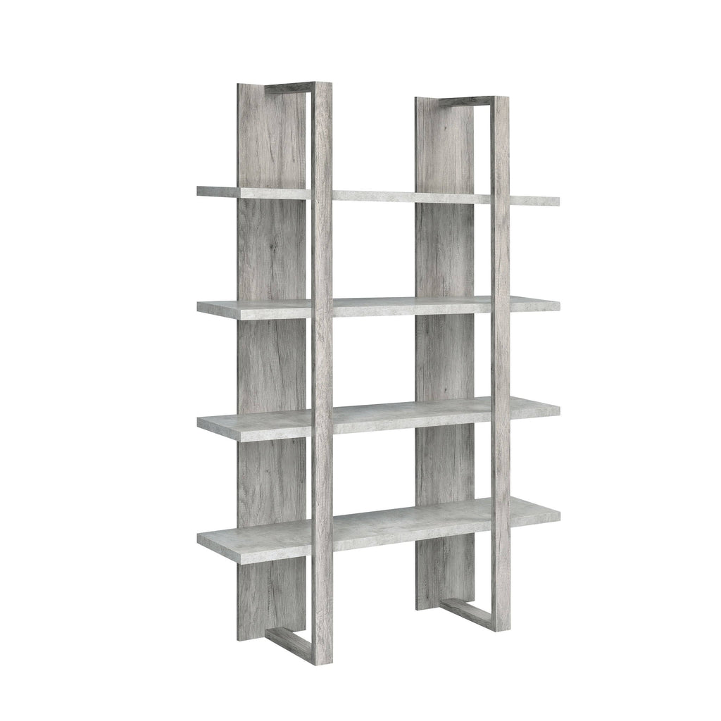 Aged Walnut/White 4-Shelf Bookcase F339