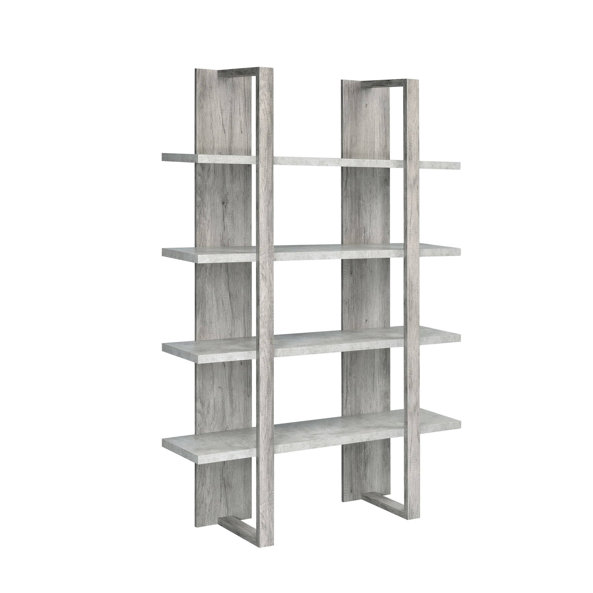 Aged Walnut/White 4-Shelf Bookcase F339