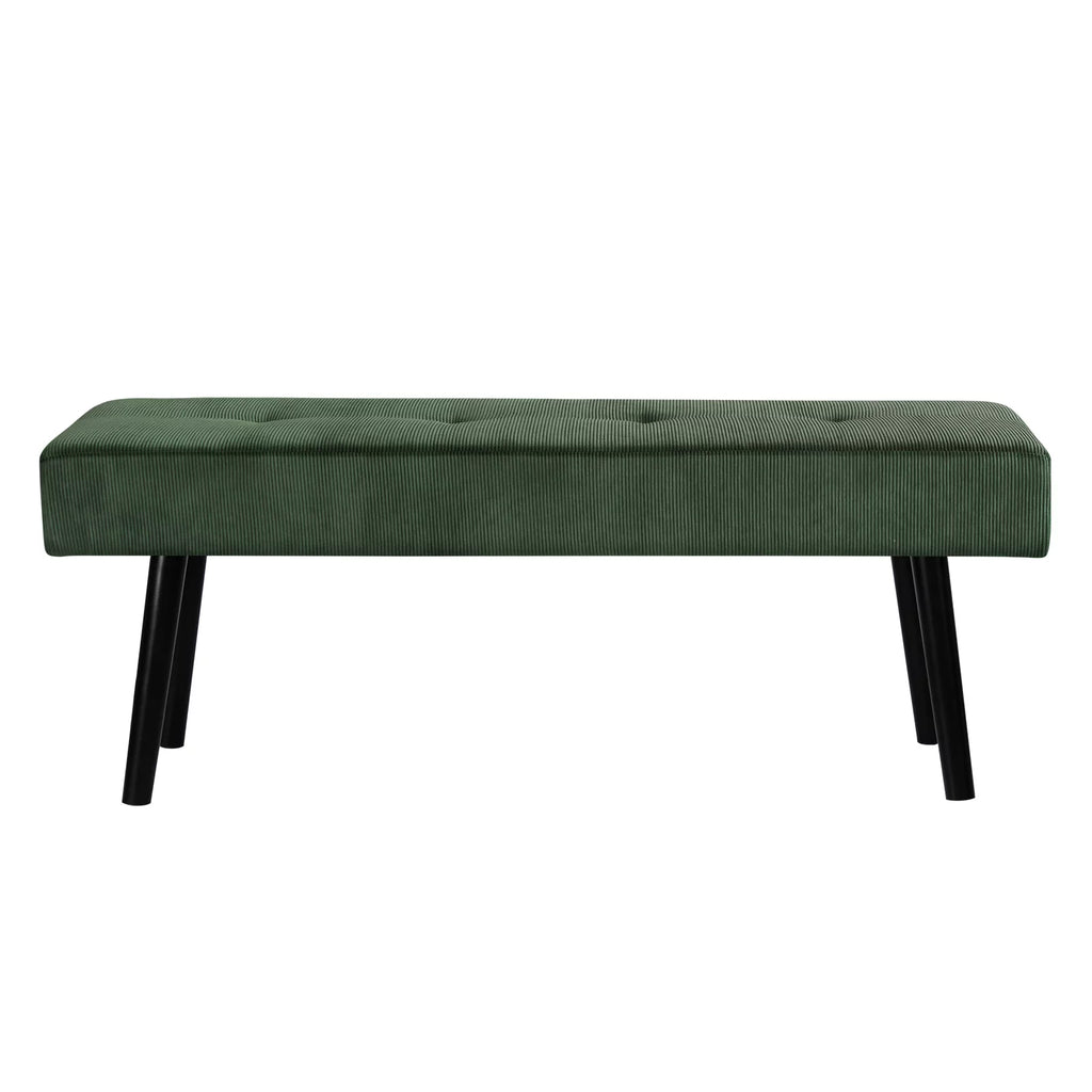 Modern Entryway Bench Corduroy Seat Green T238