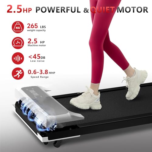 3-in-1 Walking Pad with Incline, 2.5 HP Under Desk Treadmill, 265 LBS Compact Treadmill with LED Display R33414