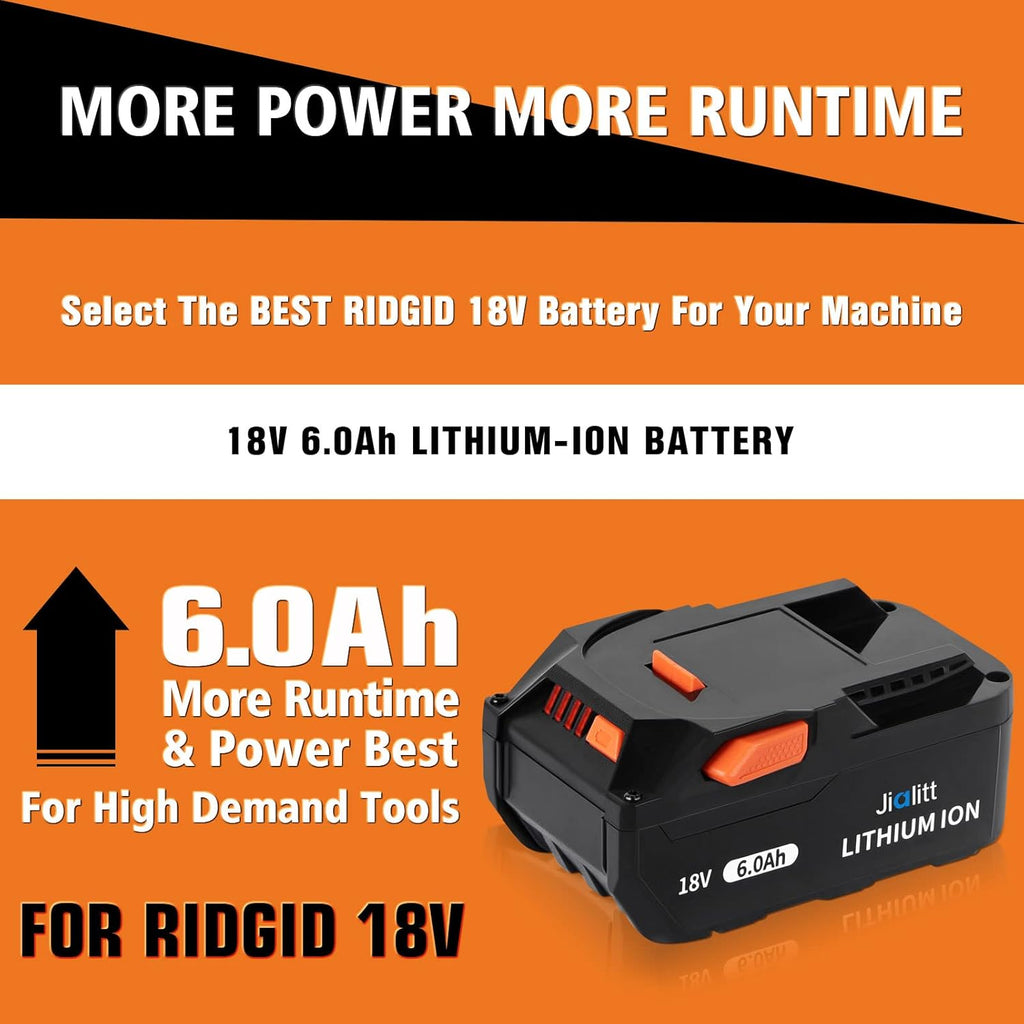 18V 6.0Ah Lithium Ion Replacement Battery (2Pack) D871