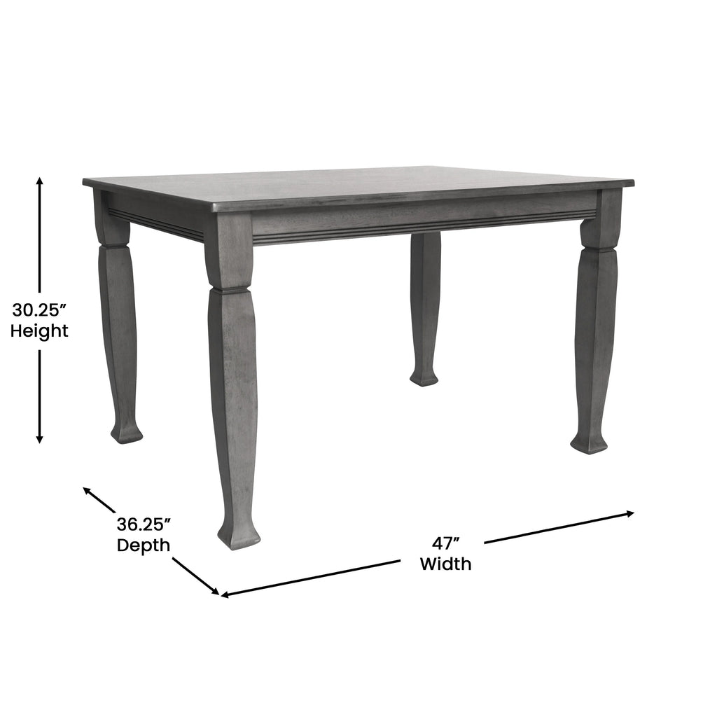 47" Wooden Dining Table with Sculpted Legs W752