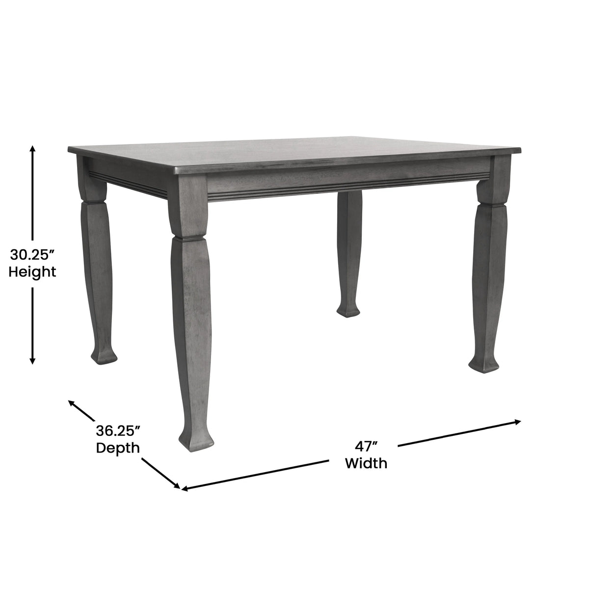 47" Wooden Dining Table with Sculpted Legs W752