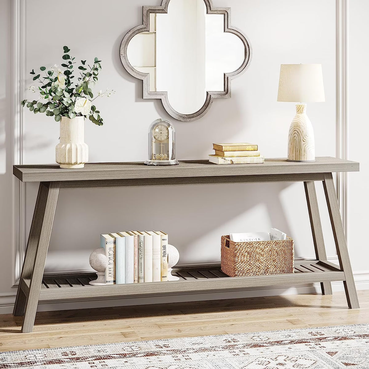 Grey Farmhouse Console Table X85190