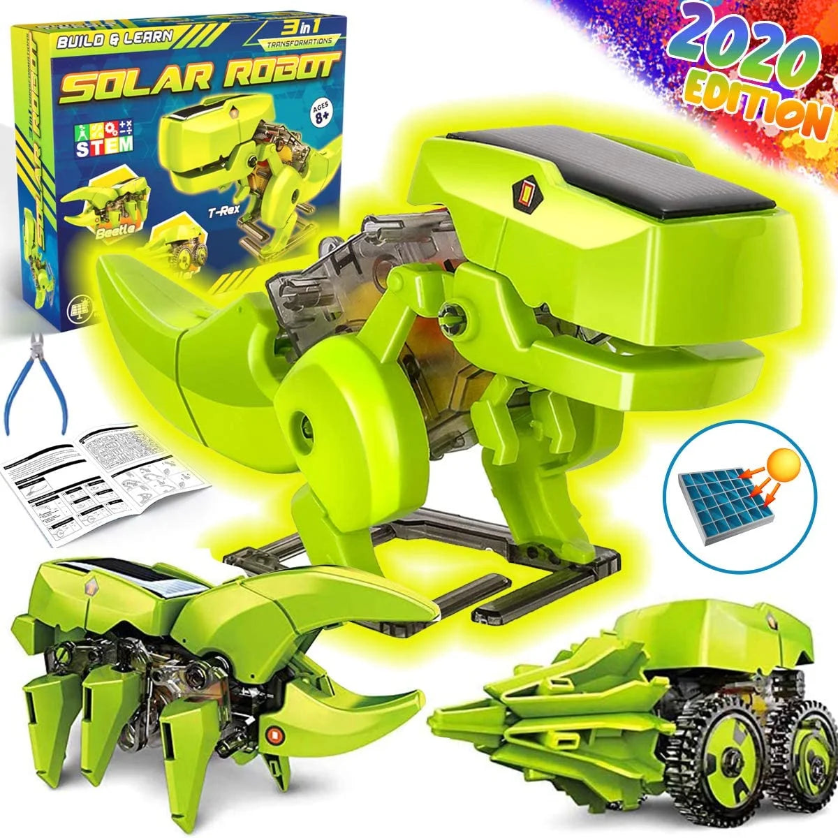 Solar Robot Kit 3-in-1 STEM Science Kits Toys for Kids U779