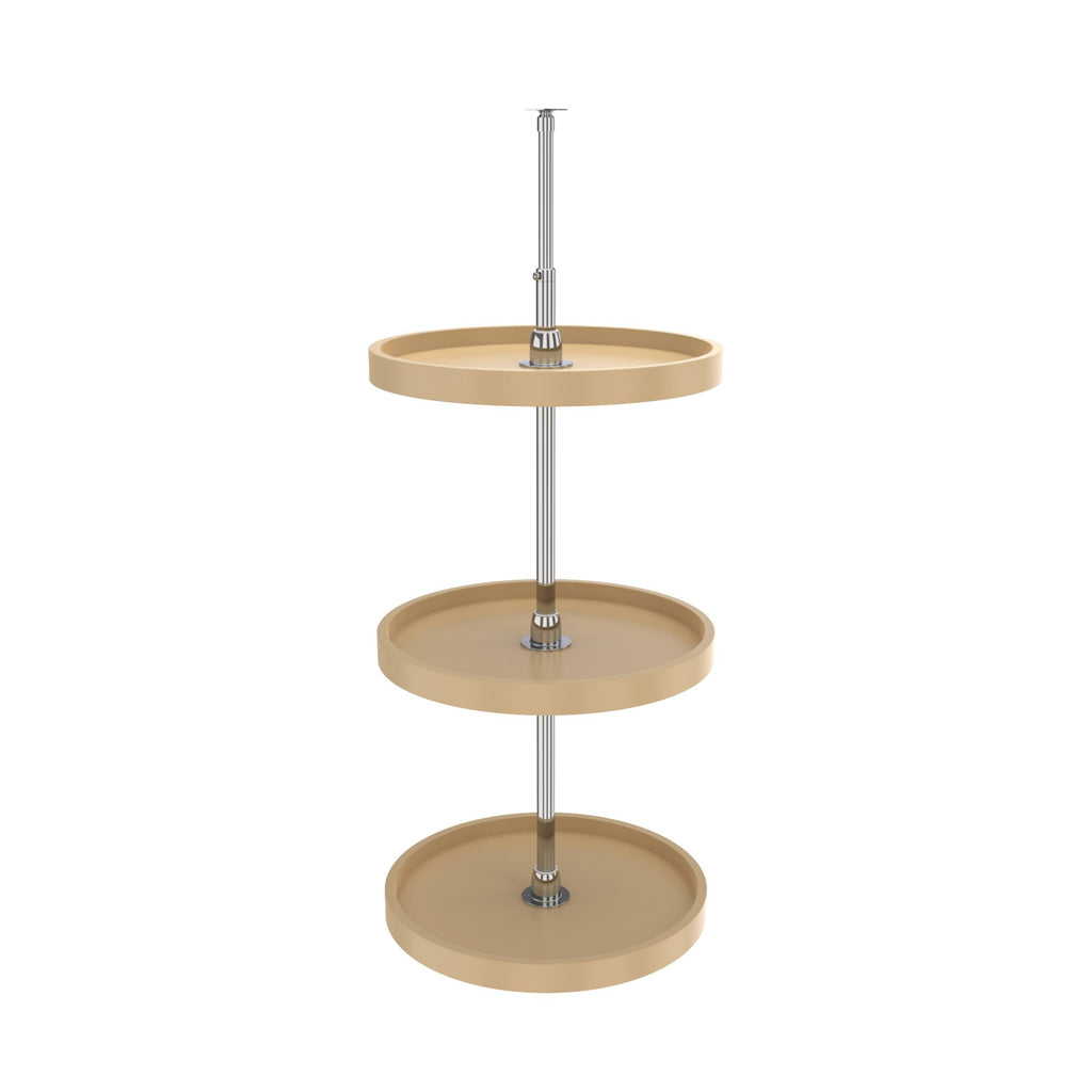 18x22 Almond Polymer Lazy Susan 3-Shelf X2211