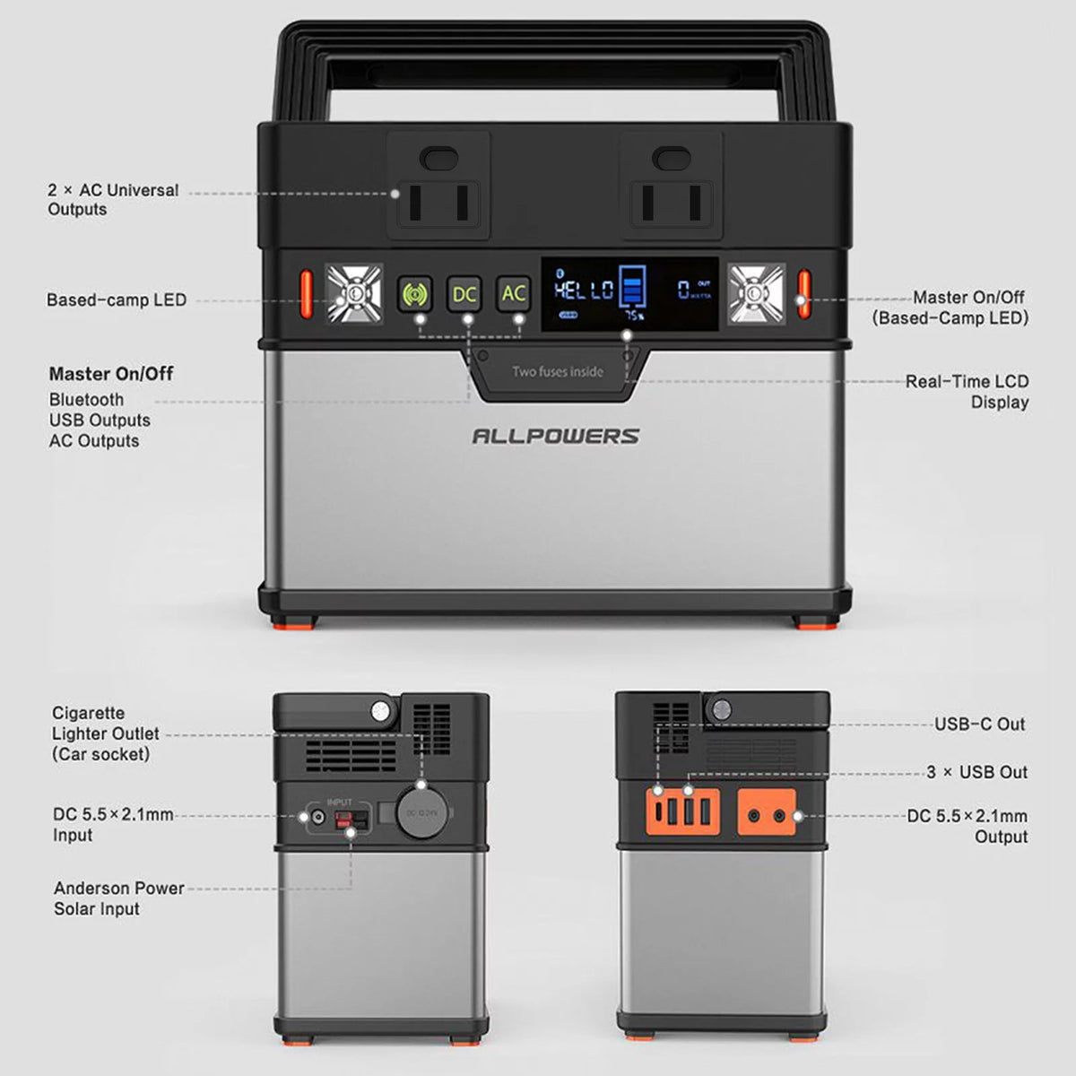 288Wh Portable Power Station with 300 Watt AC Outlets I8713