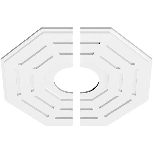 26 inchod x 7 inchid x 10 1/4 inchc x 1 inchp PVC Contemporary Ceiling Medallion, Two Piece O914329