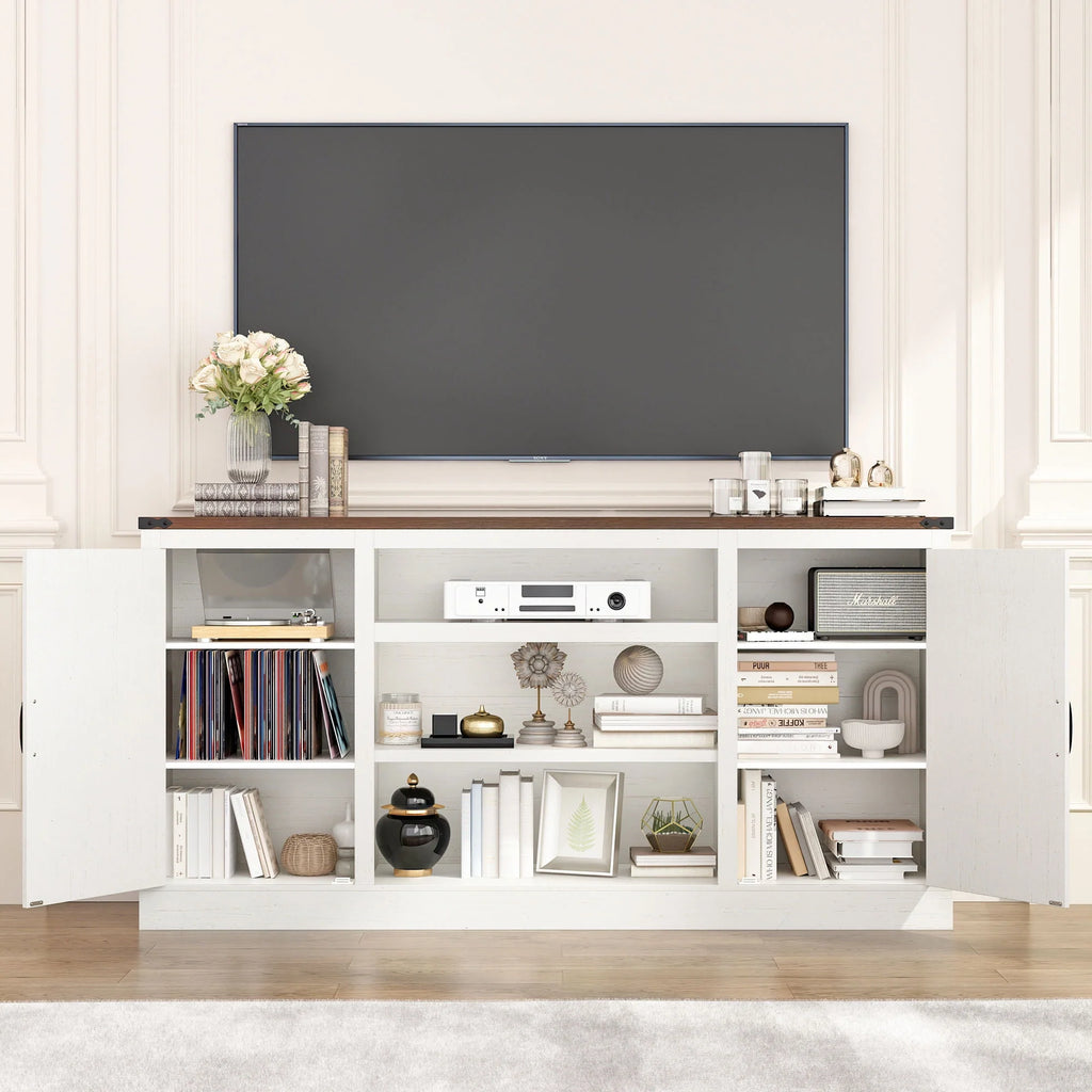 4 Layer Brown Coffee Bar Cabinet with Power Outlet S346135