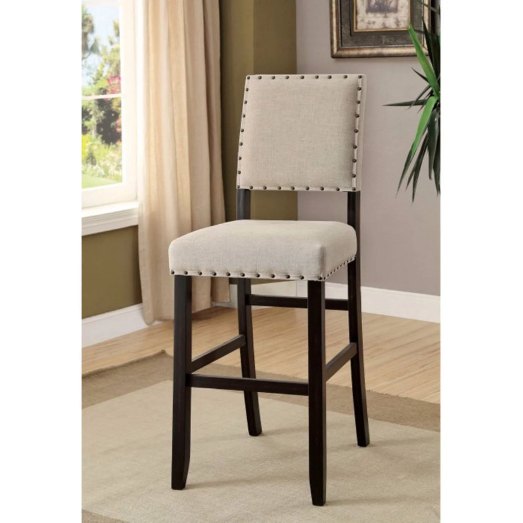 Ivory Linen Bar Chair Set of 2 V4888
