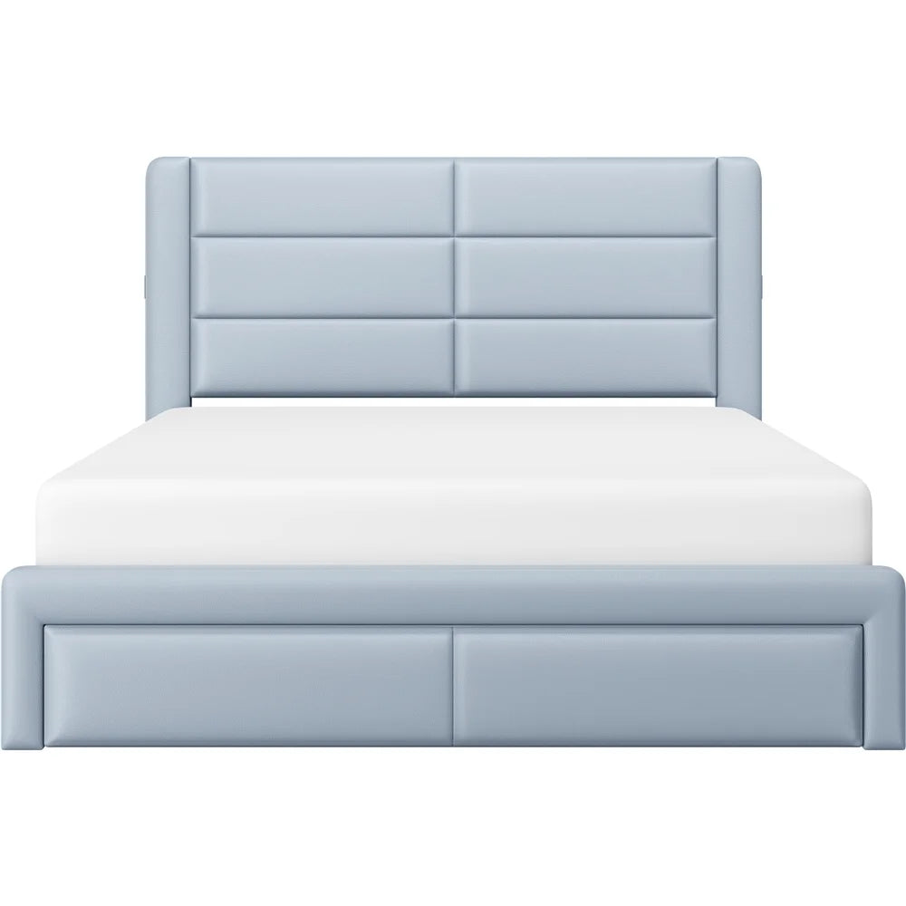 Upholstered Queen Bed with 3 Storage Drawers and USB Ports B904017
