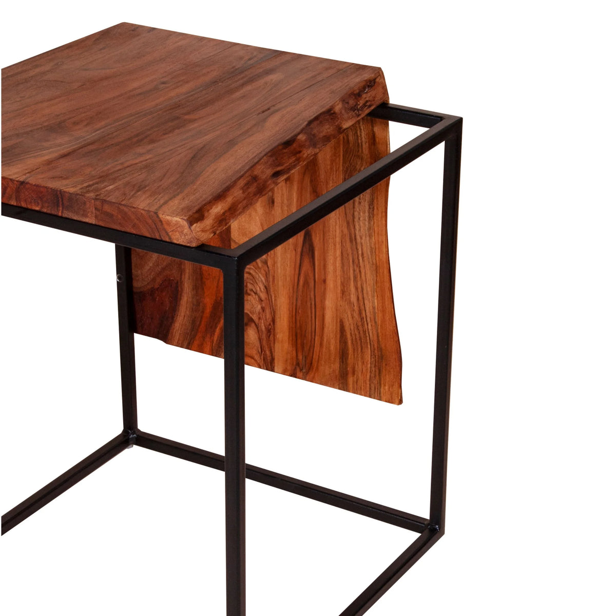 21 Inch Solid Acacia Wood Live Edge Side Table B5633