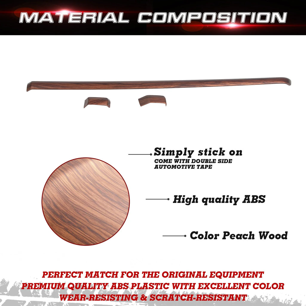 Interior Center Console Upper Stripe Panel Cover Trim Peach Wood Grain K43989