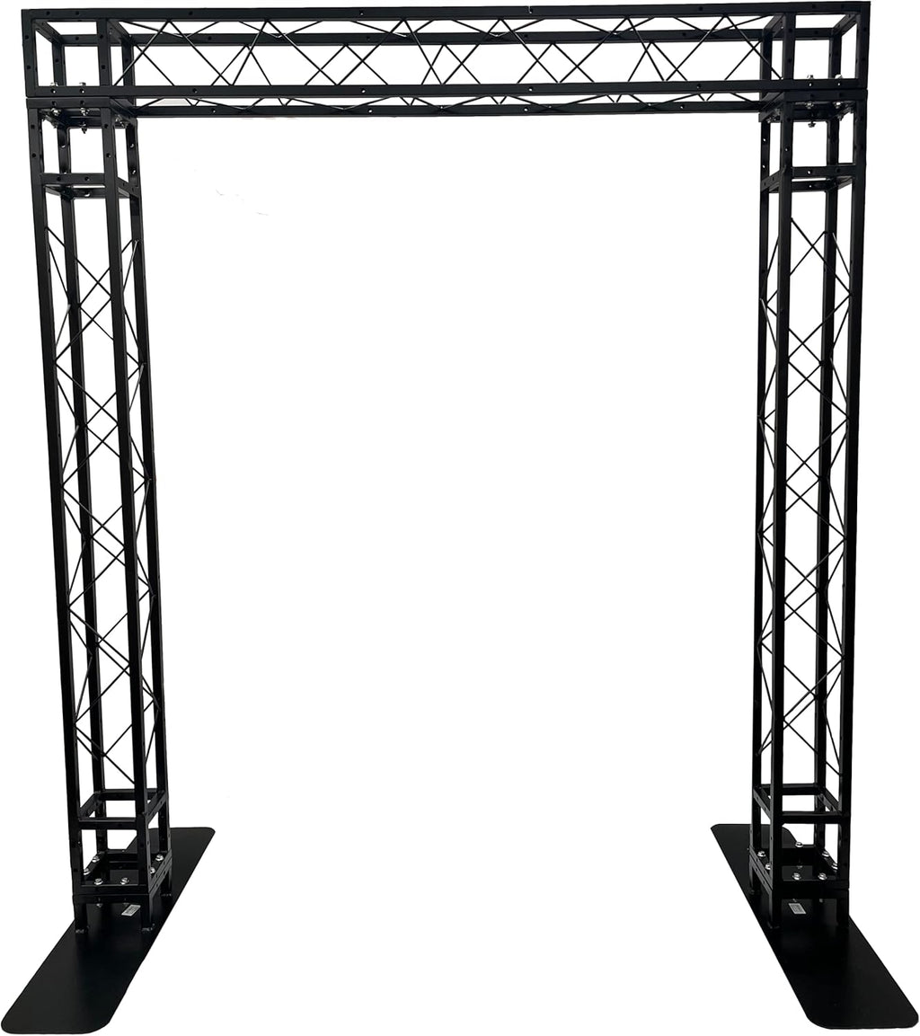 Black Square Metal Arch Truss 8 Ft. Width 7 ft. Height Portable DJ Lighting System I124